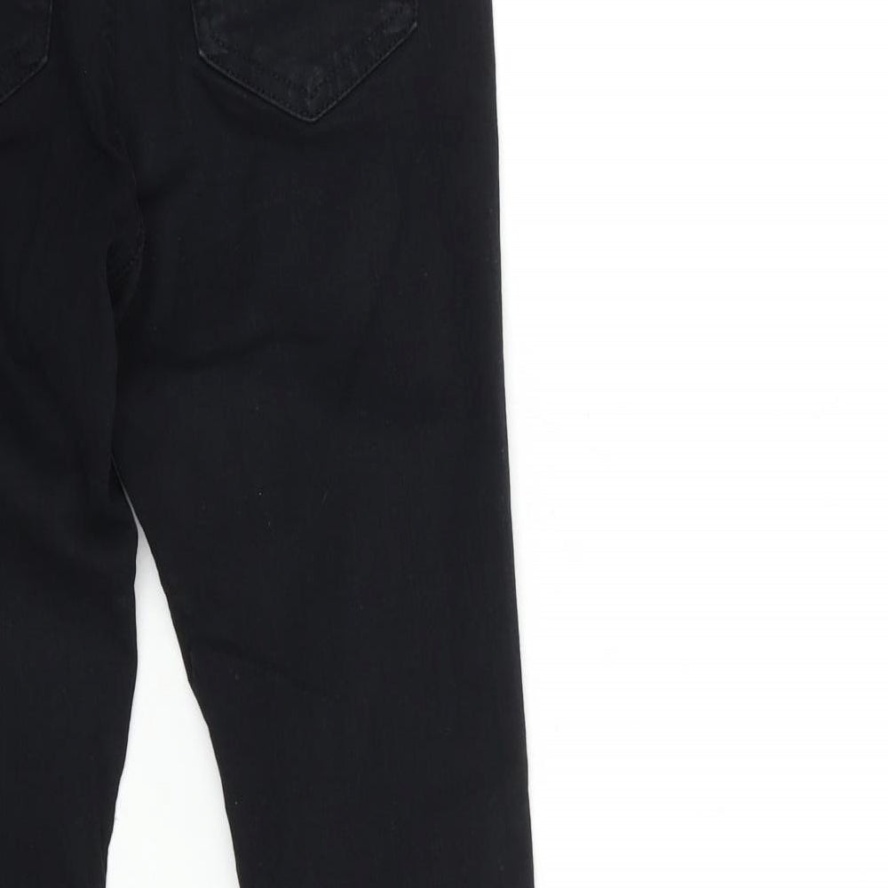 Brand and care label for Topshop women’s blue denim skinny jeans, size UK 26, in, 32-inch leg
