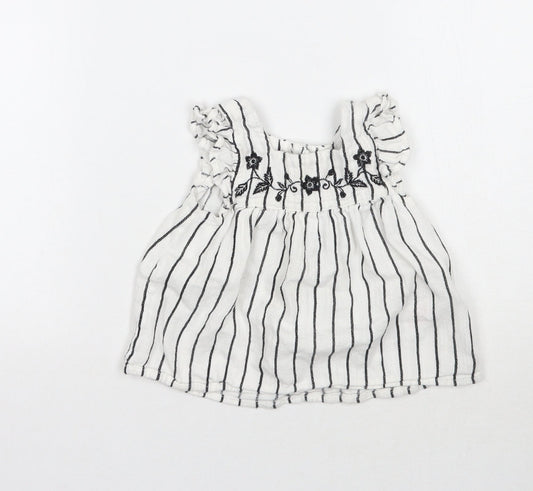 Primark Girls White Striped A-Line Size 12-18 Months