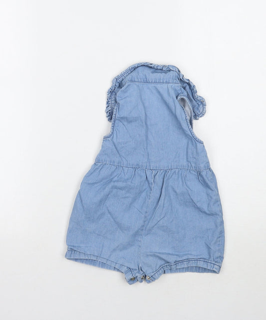 Nutmeg Girls Blue Romper One-Piece Size 9-12 Months