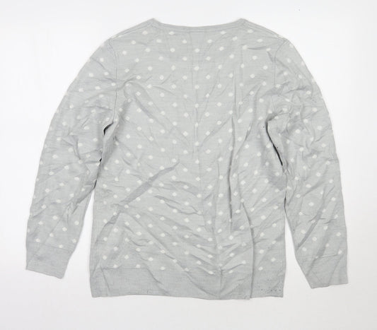 Preworn Womens Grey Polka Dot Pullover Jumper Size 14