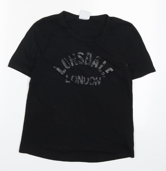 Womens UK Size 8 Lonsdale Black Basic T-Shirt