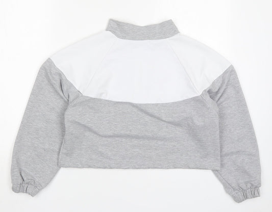 Boohoo Womens Grey Colourblock Pullover Sweatshirt Size M
