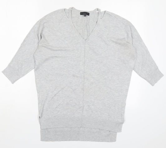 F&F Womens Grey Knit Pullover Jumper Size 6