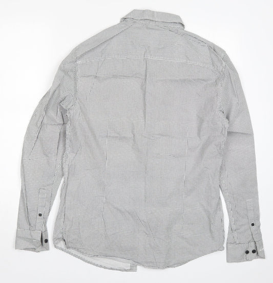 Very Mens Grey Check Button-Up Size M