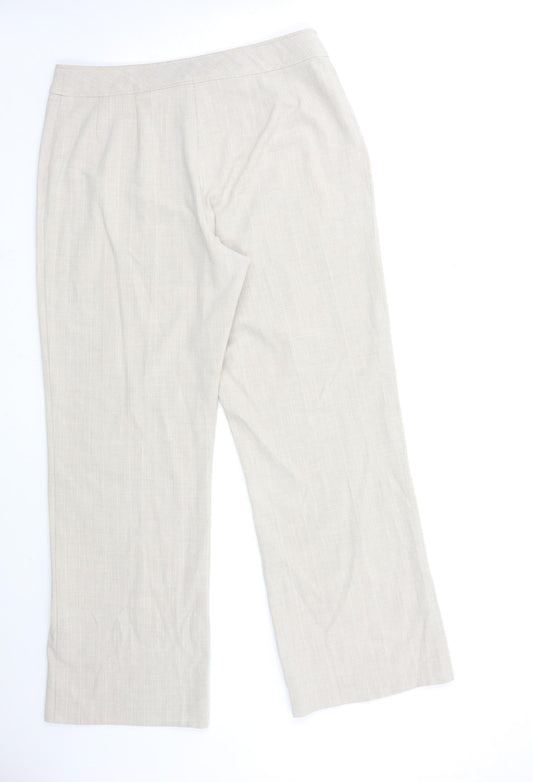 Womens UK Size 14 sarah hamilton Regular Fit Beige Trousers