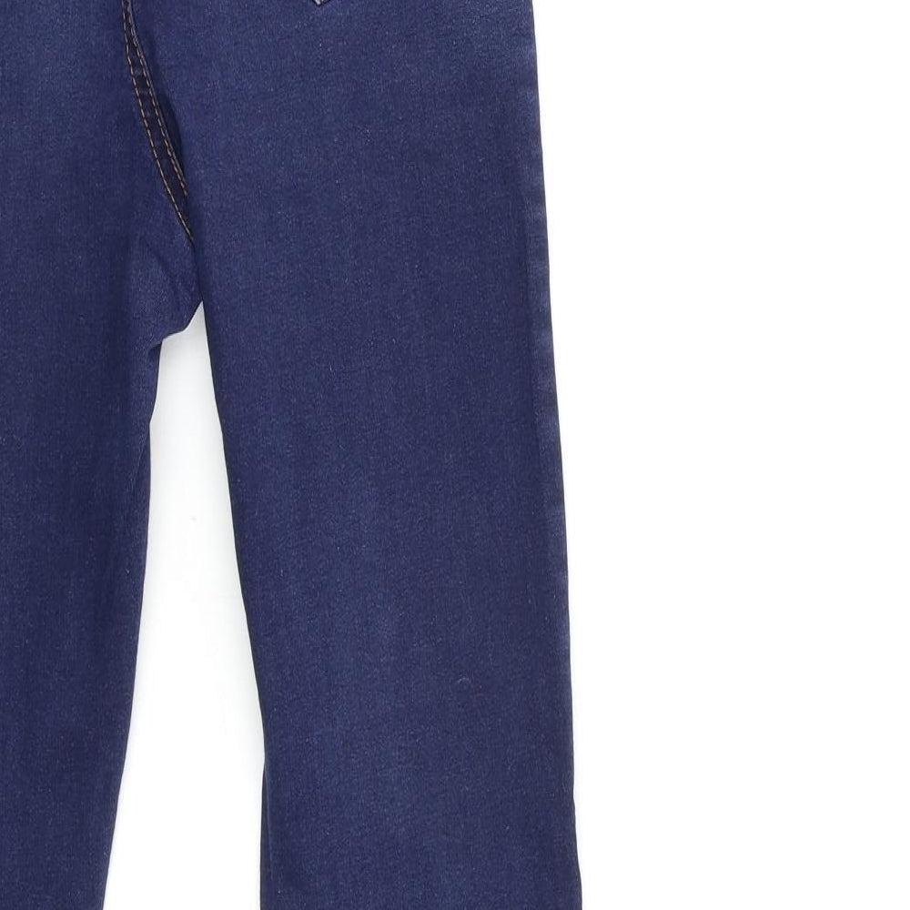 Brand and care label for Denim & Co. women’s blue denim skinny jeans, size UK 8, 27-inch leg