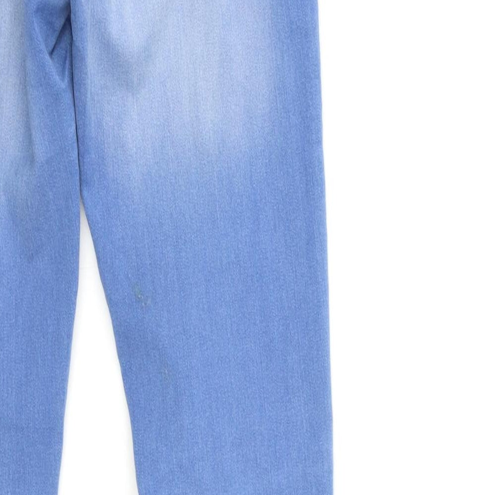 Brand and care label for Denim & Co. women’s blue denim skinny jeans, size UK 10, 32-inch leg