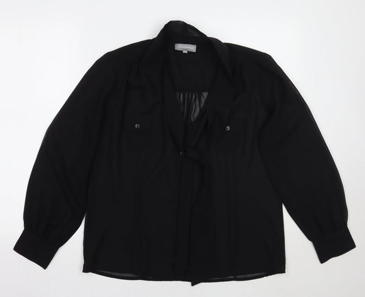 Womens UK Size 12 First avenue Black Basic Blouse