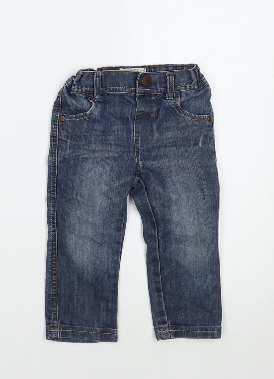 Marks and Spencer Boys Blue Straight Jeans Size 2 Years