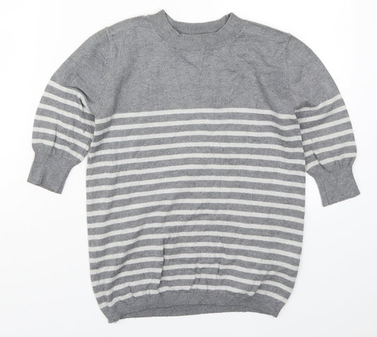 Atmosphere Womens Grey Striped Knit Pullover Jumper Size 8