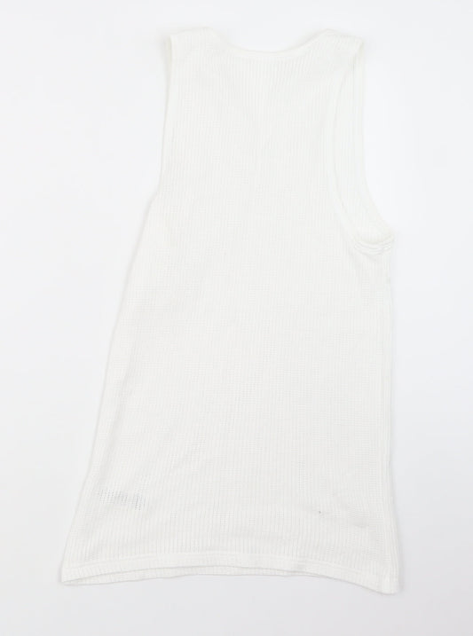 Womens UK Size S Marks and Spencer White Basic T-Shirt
