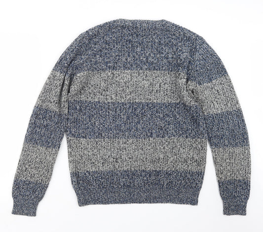 Cedar Wood State Mens Blue Knit Pullover Jumper Size M