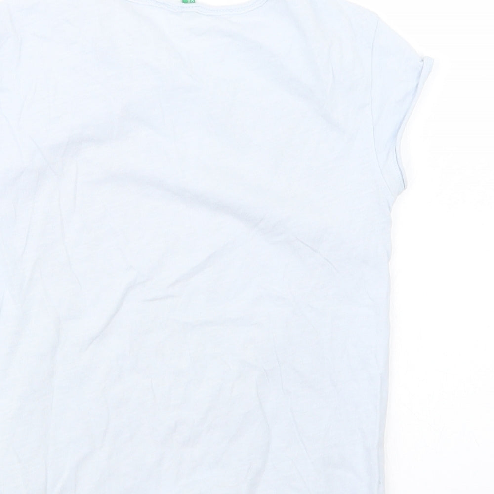 United Colors of Benetton Boys Blue Basic T-Shirt Size 8-9 Years