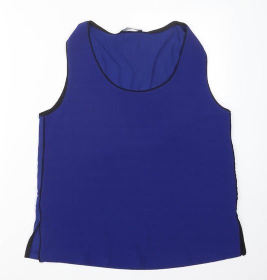 Womens UK Size L Mango Blue Basic Blouse