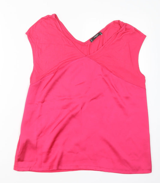 Womens UK Size L Mango Pink Basic Blouse