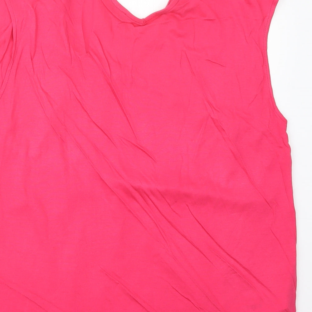 Womens UK Size L Mango Pink Basic Blouse