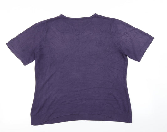 BHS Womens Purple Knit Pullover Jumper Size 16