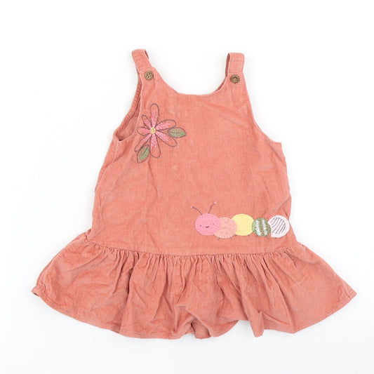 NEXT Girls Brown Pinafore/Dungaree Dress Size 6-9 Months