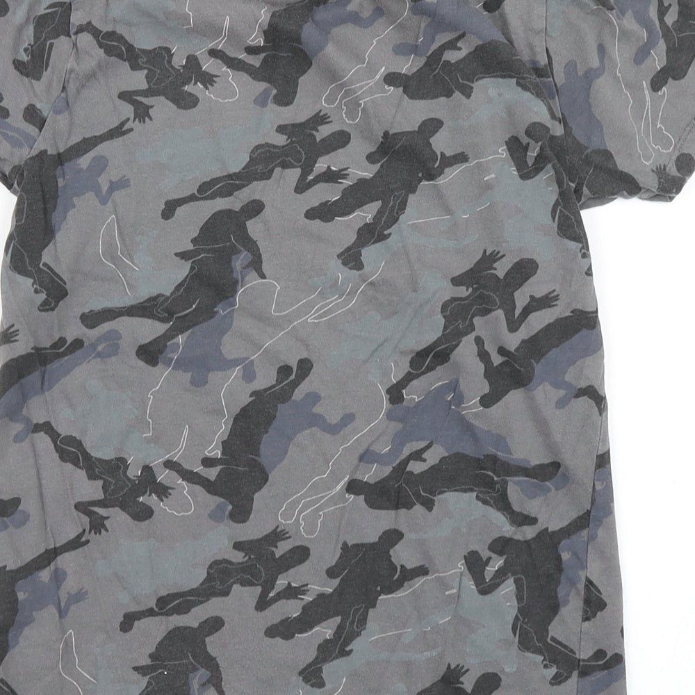 Pep & Co Boys Grey Camouflage Basic T-Shirt Size S - Fortnite