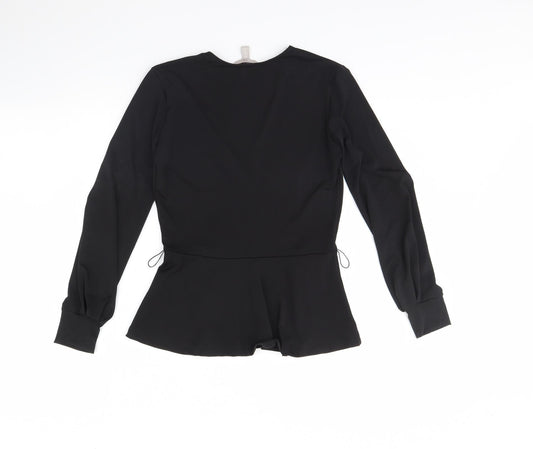 Womens UK Size XS H&M Black Basic Blouse