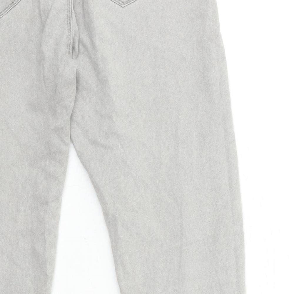 Brand and care label for Denim & Co. women’s grey denim jegging jeans, size UK 12, 30-inch leg