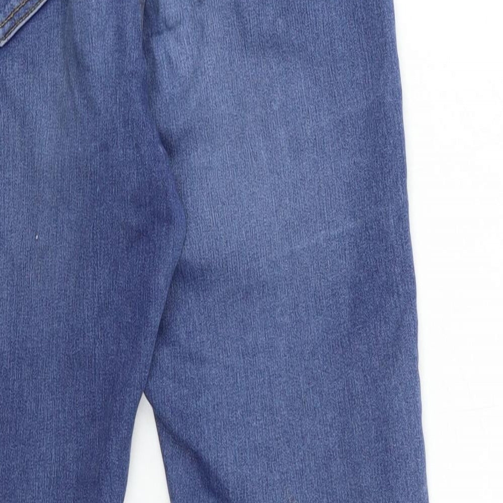 Brand and care label for Denim & Co. women’s blue denim skinny jeans, size UK 10, 28-inch leg
