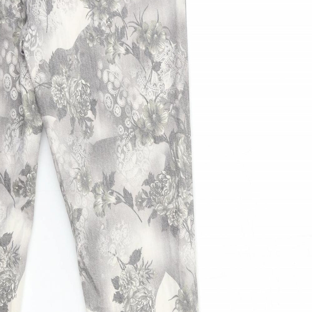 Only Womens Grey Geometric Denim Skinny Jeans Size L L31 in