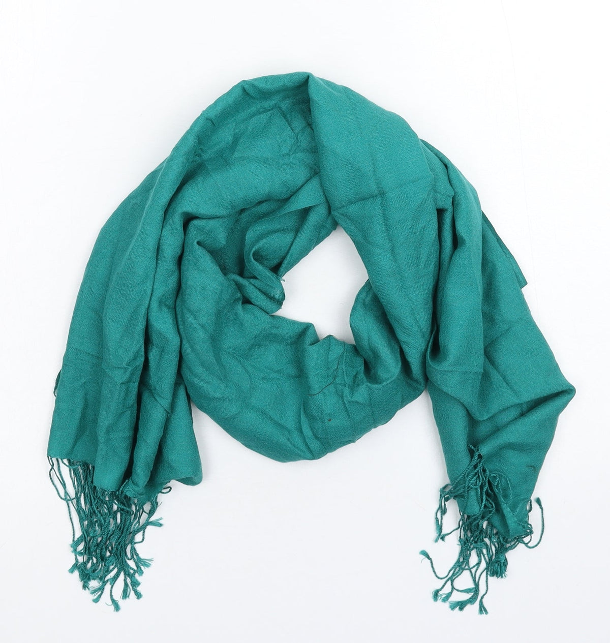 Front view of Preworn women’s green scarf