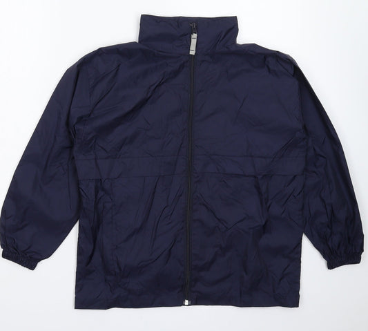 Additional front view of B&C women’s blue rain coat coat, size UK 14