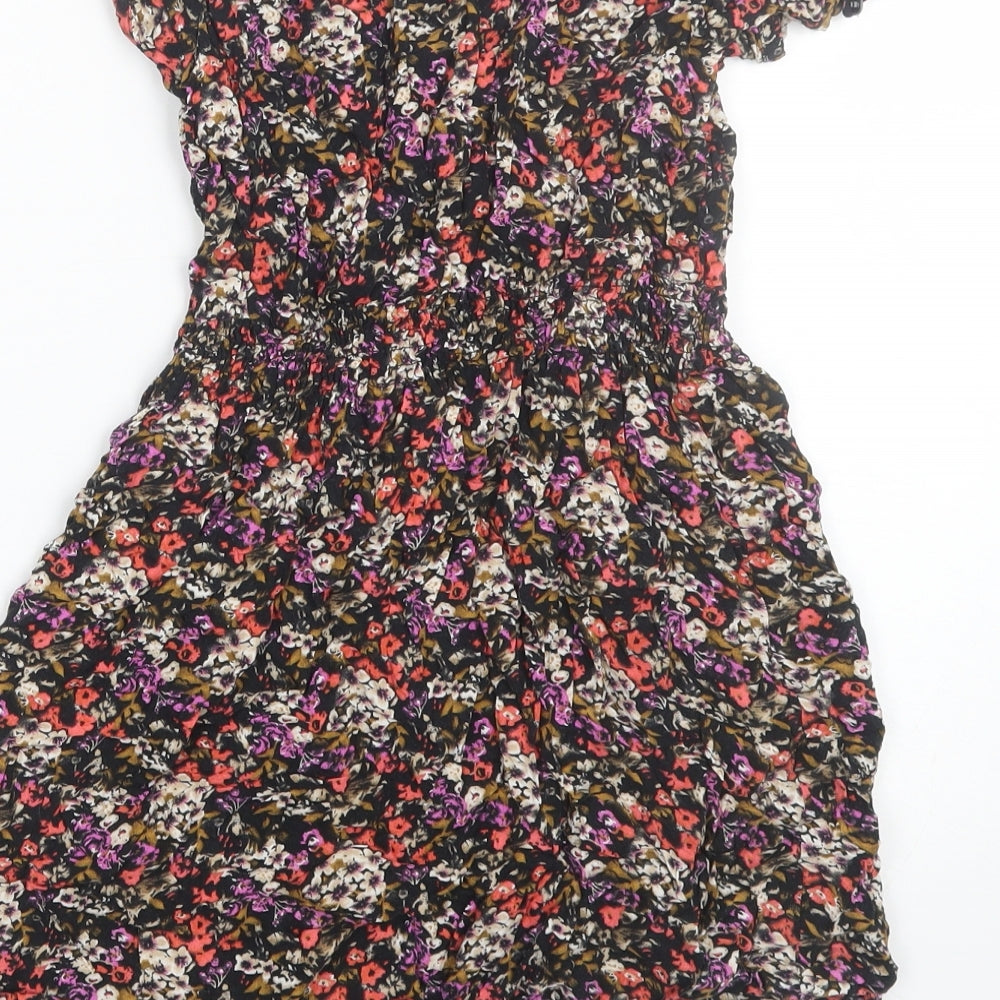 FOREVER 21 Womens Multicoloured Floral Basic T-Shirt Size S