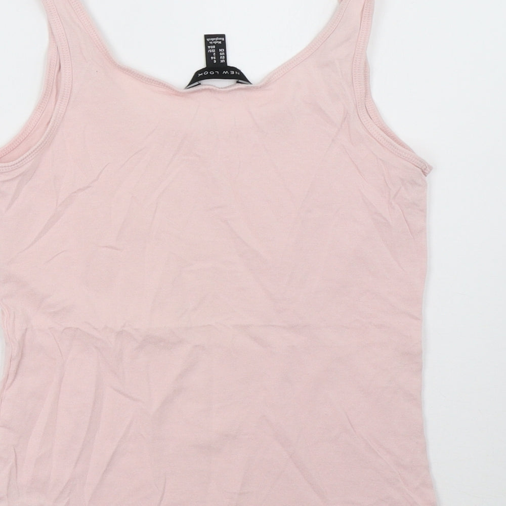 Womens UK Size 6 New Look Pink Basic Tank