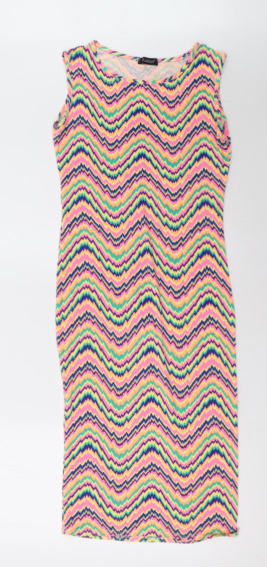 aislinn Womens Multicoloured Geometric Bodycon Size M