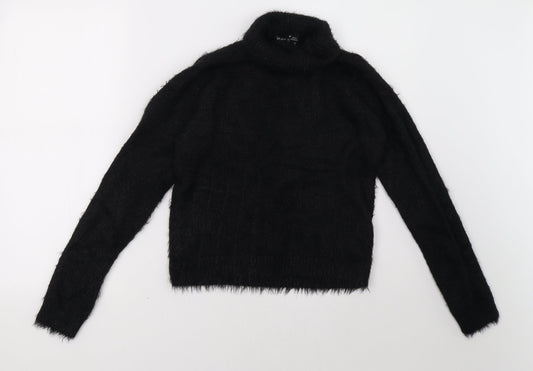 Additional front view of Brave Soul women’s black pullover sweatshirt, size S