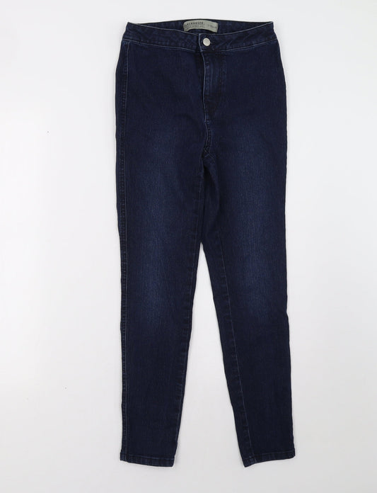 Additional front view of Clockhouse women’s blue skinny jeans, size UK 26, 28-inch leg