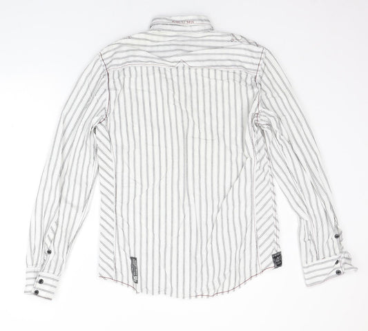 Mens UK Size M NEXT White Button-Up Long Sleeve Casual Shirt
