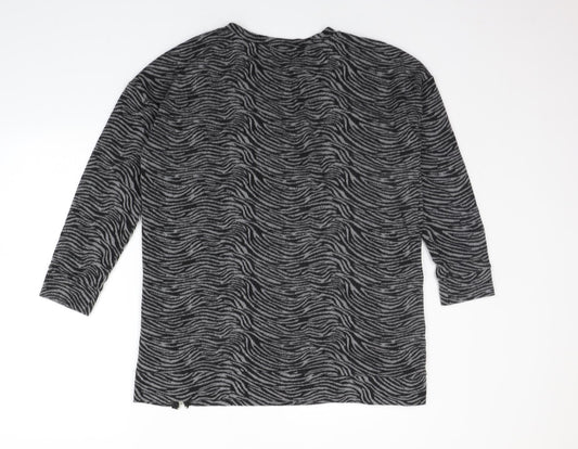 George Womens Grey Floral Pullover Jumper Size 14