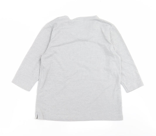 TIGI Womens Grey Geometric Knit Pullover Jumper Size 14
