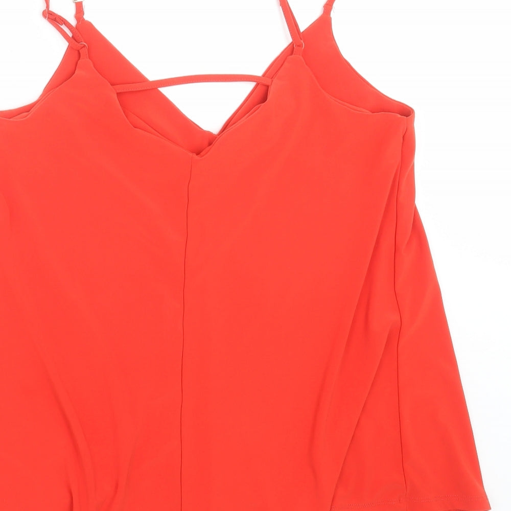 George Womens Red Basic Blouse Size 14