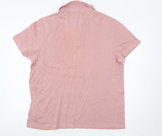 Debenhams Mens Pink Houndstooth Polo Size L