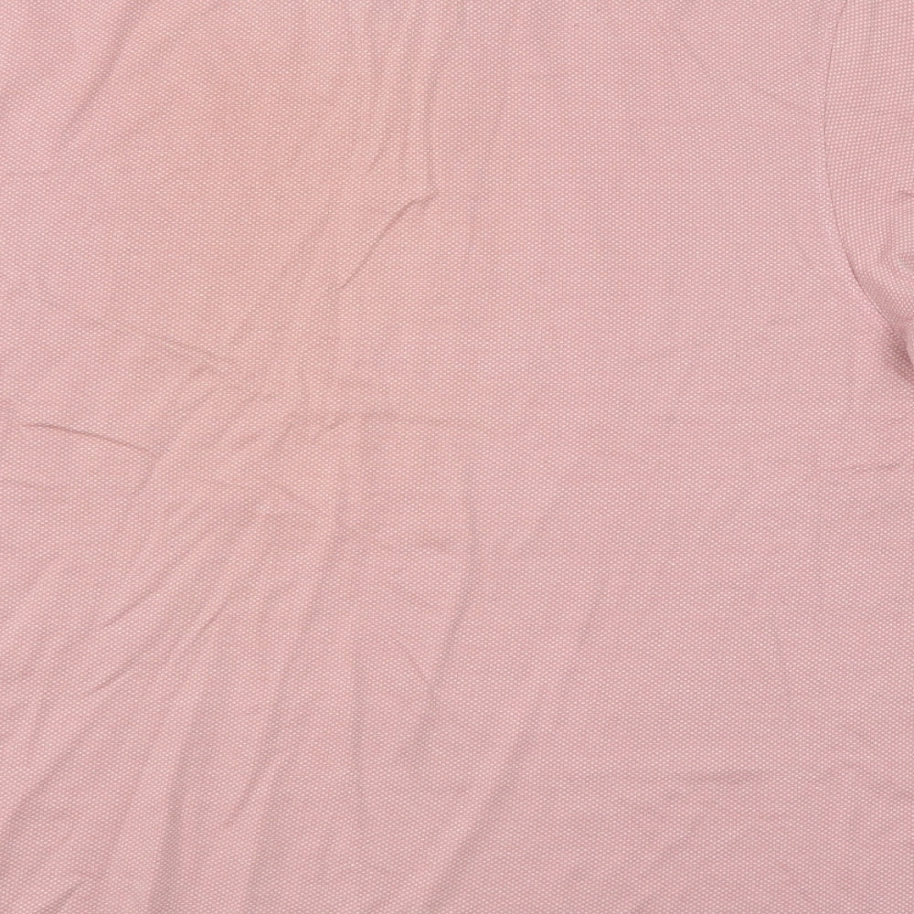 Debenhams Mens Pink Houndstooth Polo Size L