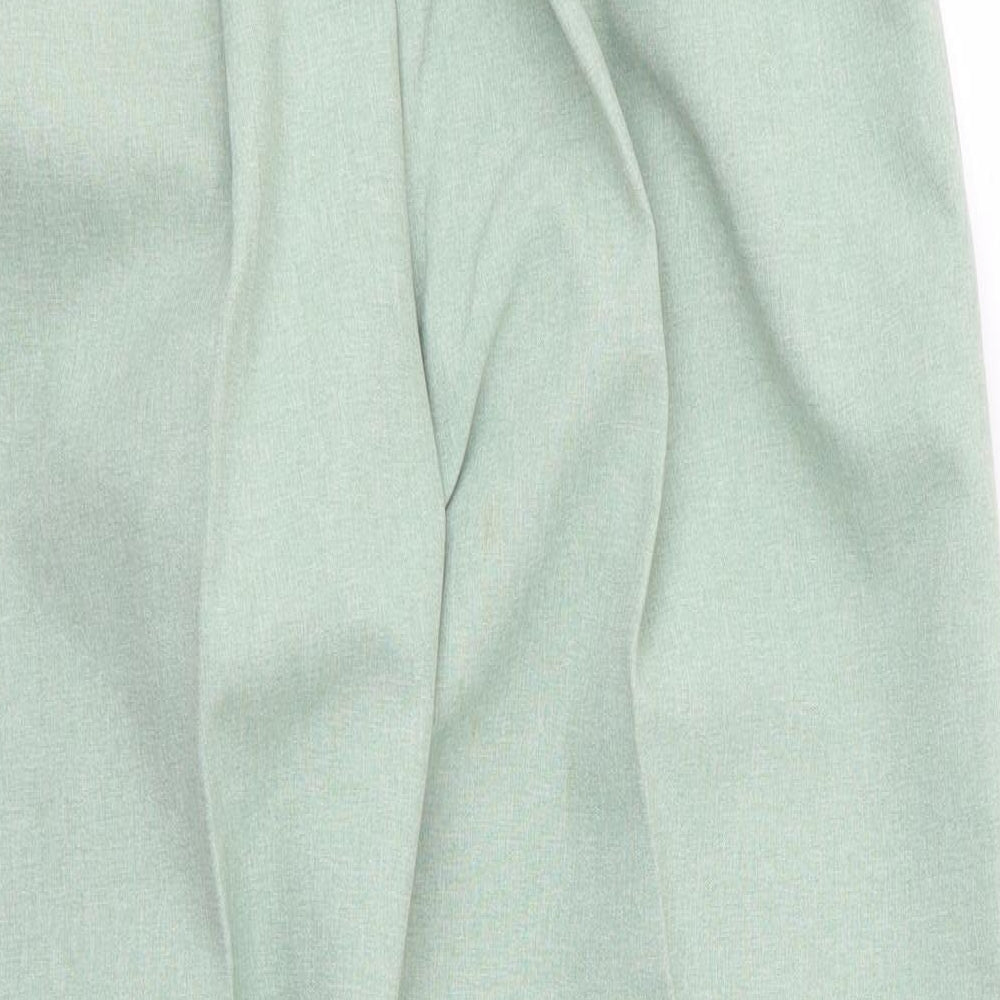 Brand and care label for Bodywise women’s green trousers, size UK 14, 24.5-inch leg