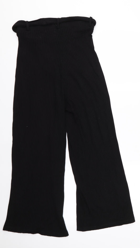 Stradivarius Womens Black Cropped Trousers Size S L22 in
