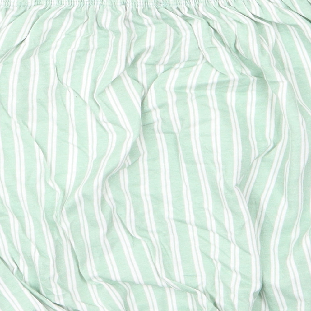 Primark Womens Green Striped Basic T-Shirt Size 8