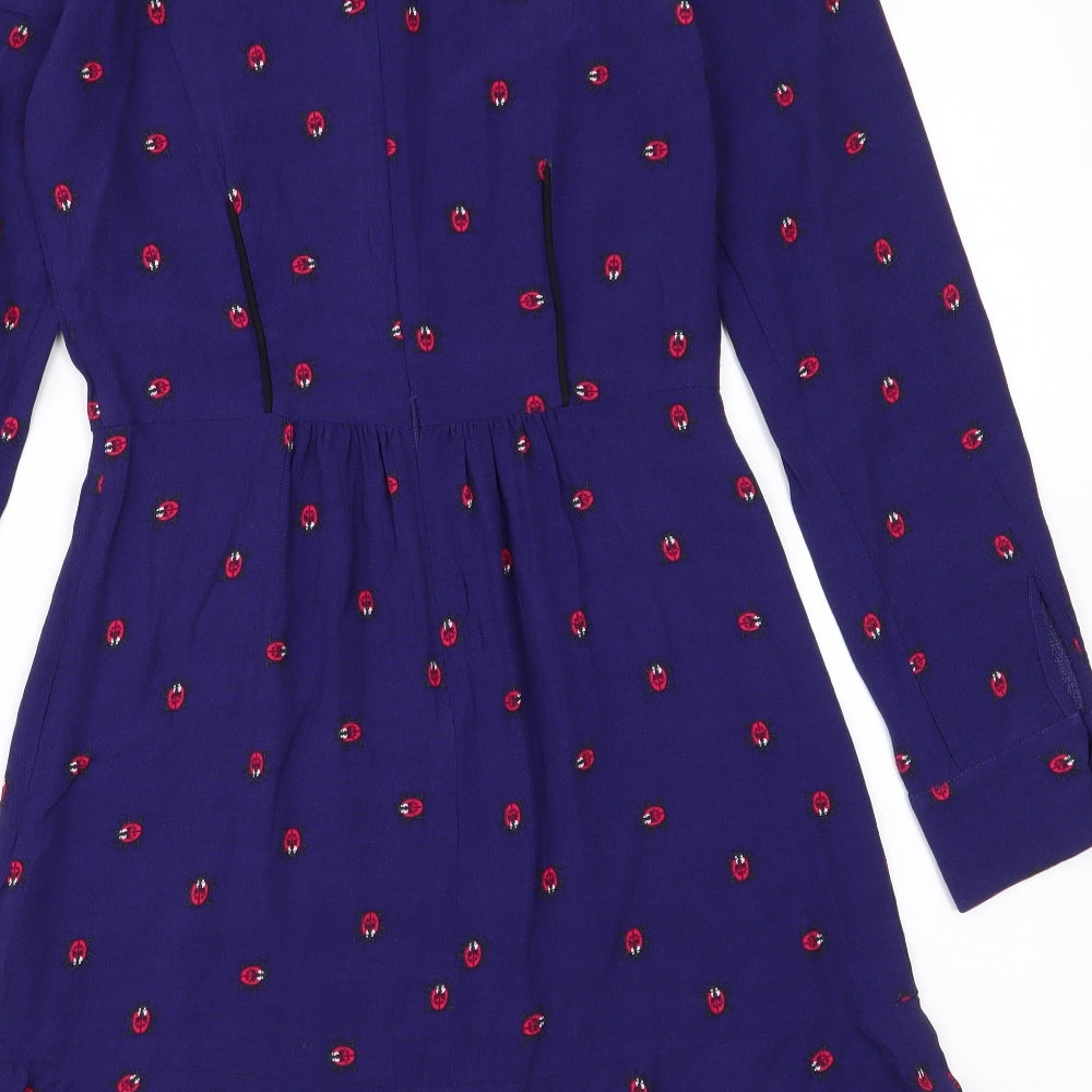NEXT Womens Blue Fit & Flare Size 6 - Ladybugs
