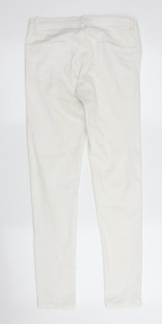 Primark Womens White Denim Skinny Jeans Size 8 L28 in