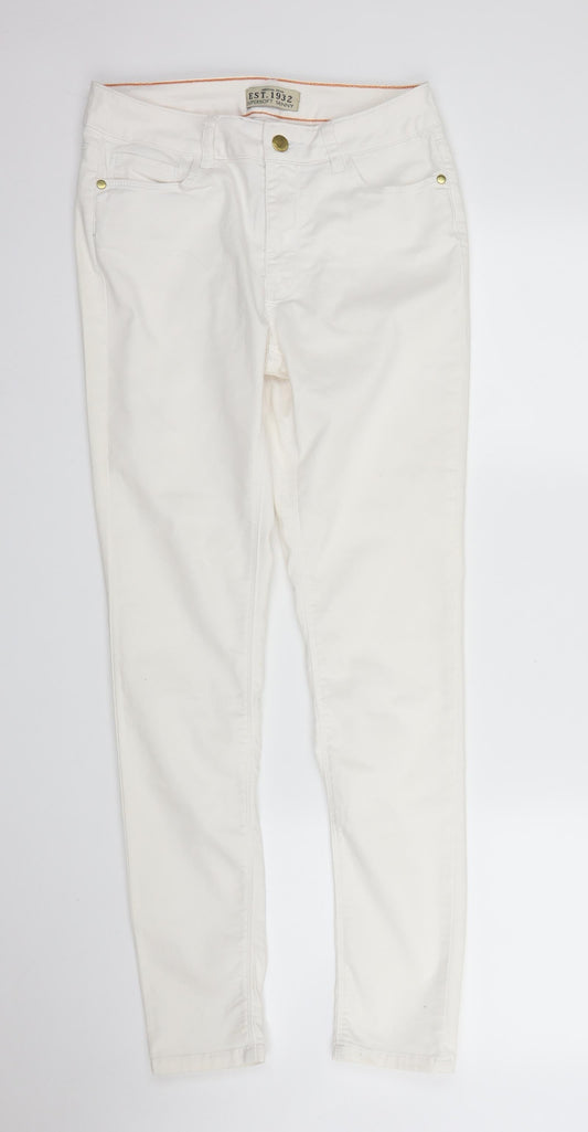 Additional front view of South women’s white denim skinny jeans, size UK 10, 26-inch leg