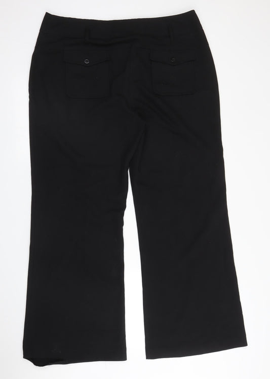 Womens UK Size 18 South Regular Fit Black Trousers