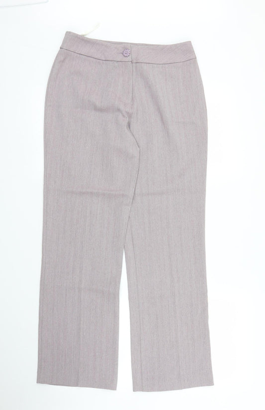 Womens UK Size 10 Berkertex Regular Fit Purple Trousers