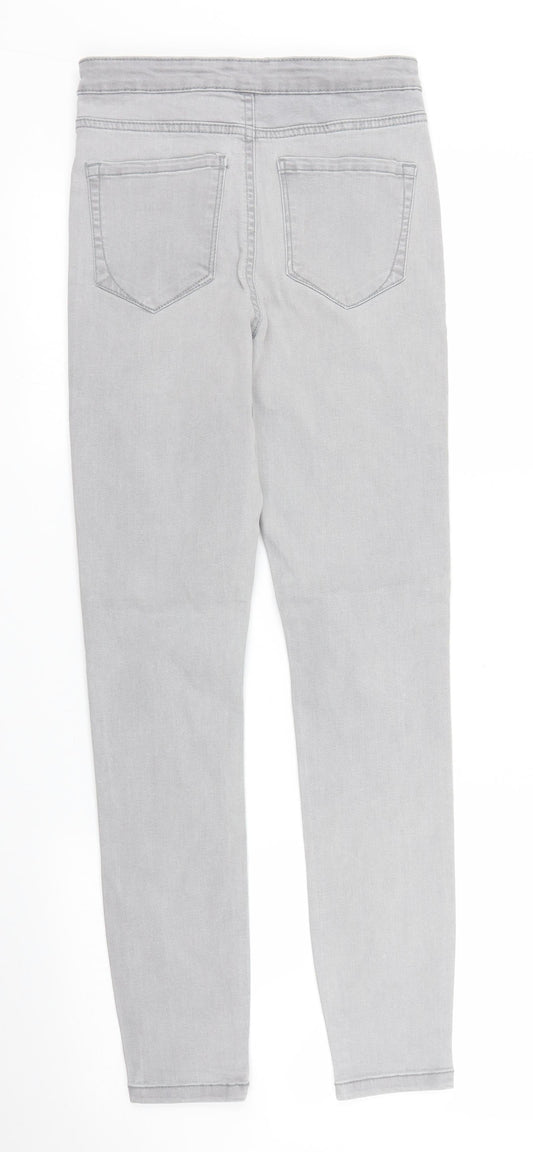 Primark Womens Grey Denim Skinny Jeans Size 8 L26 in