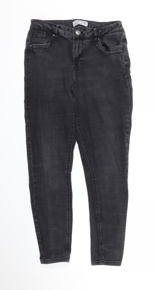 Additional front view of Denim 365 women’s black denim skinny jeans, size UK 12, 23-inch leg